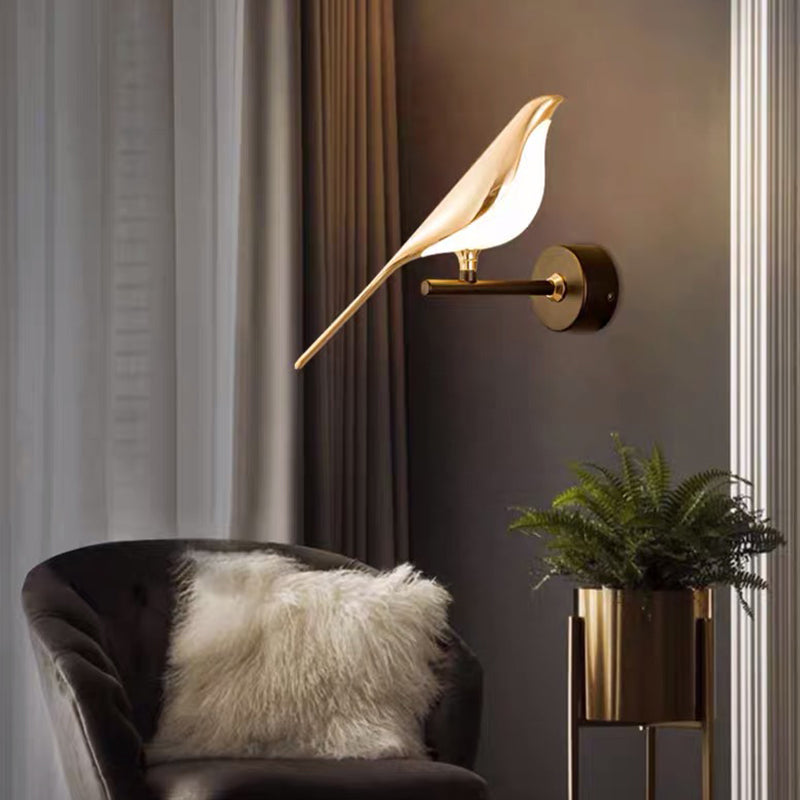 Nordischer Stil Metall Wandleuchte Vogelform Wandleuchte in Gold für Wohnzimmer