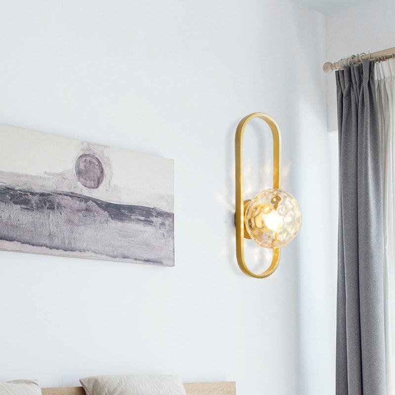 16" Wide Modern Wall Sconce Globe Glass Shape Wall Light for Living Room