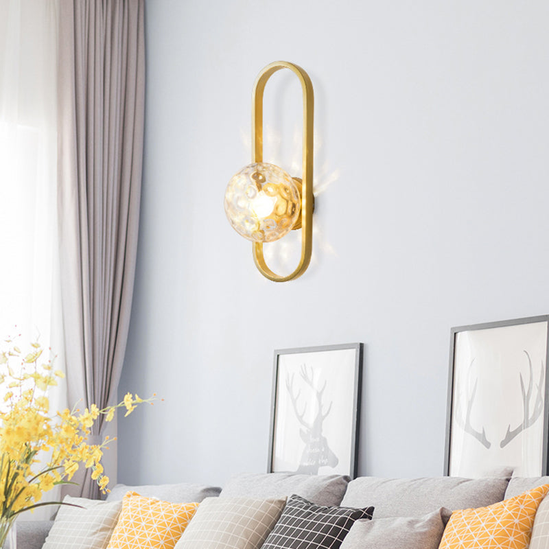 16" Wide Modern Wall Sconce Globe Glass Shape Wall Light for Living Room
