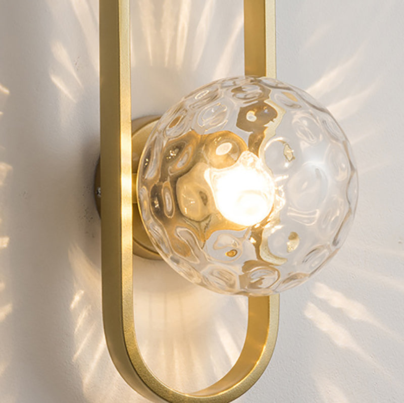 16" Wide Modern Wall Sconce Globe Glass Shape Wall Light for Living Room