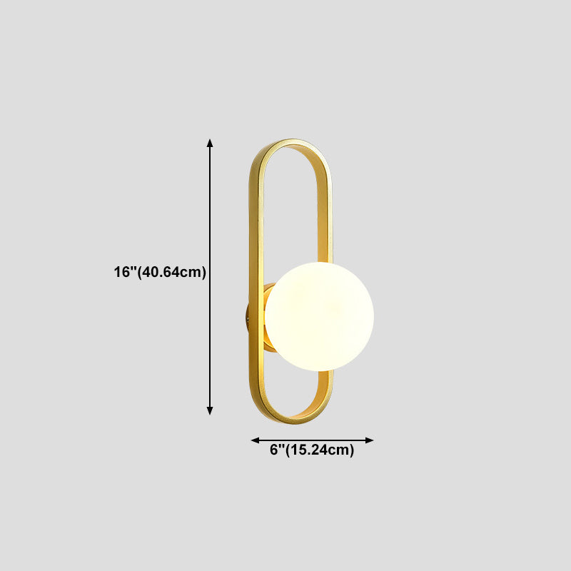 16" Wide Modern Wall Sconce Globe Glass Shape Wall Light for Living Room
