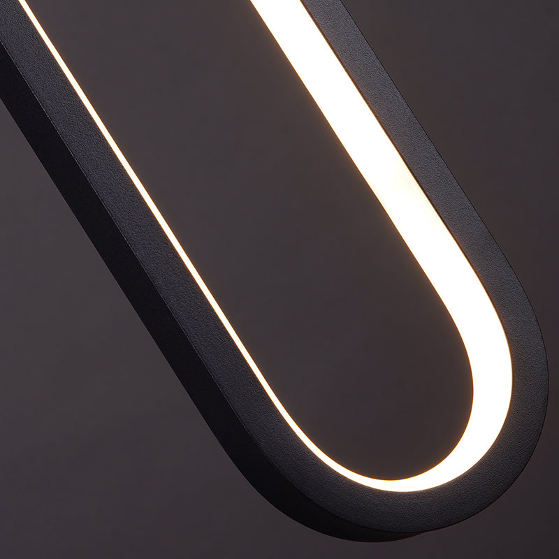 Pendre du salon LED Minimaliste forme ovale Lumière suspendue avec une nuance de gel de silice