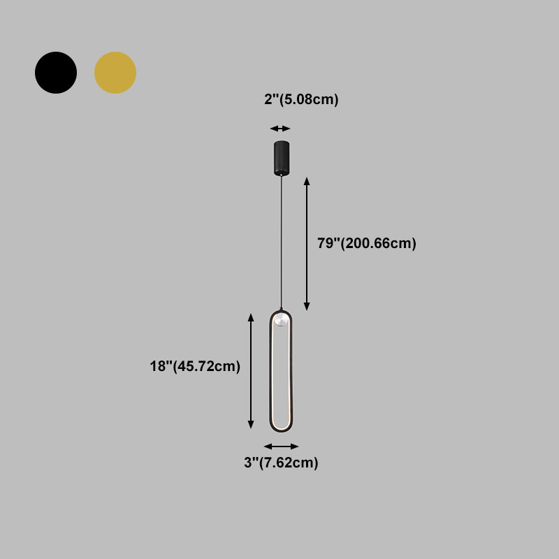 Pendre du salon LED Minimaliste forme ovale Lumière suspendue avec une nuance de gel de silice
