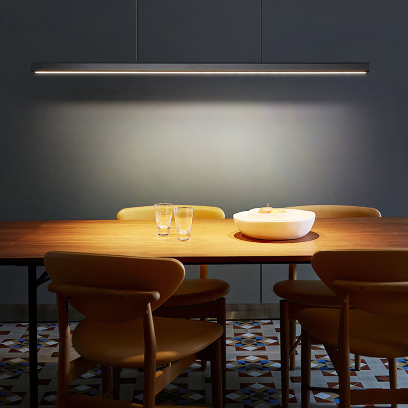 LED Long Linear Island Light Nordic Modern Dining Room Pendant Light Fixture