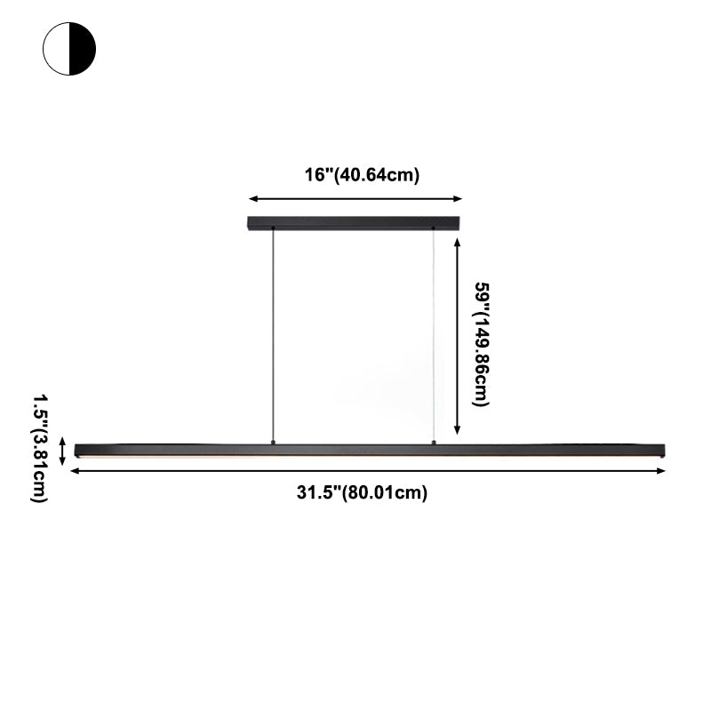 LED Long Linear Island Light Nordic Modern Dining Room Pendant Light Fixture