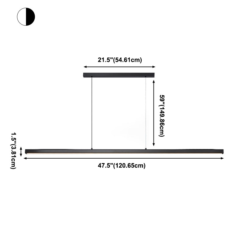 LED Long Linear Island Light Nordic Modern Dining Room Pendant Light Fixture