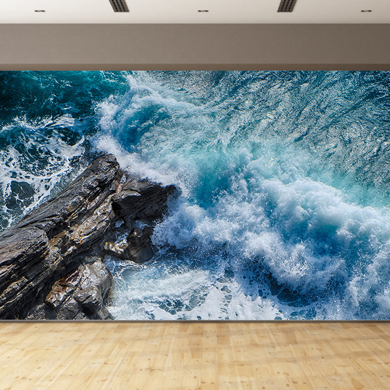 Sea Wave Photography Mural Wallpaper Environment Friendly Living Room Wall Mural