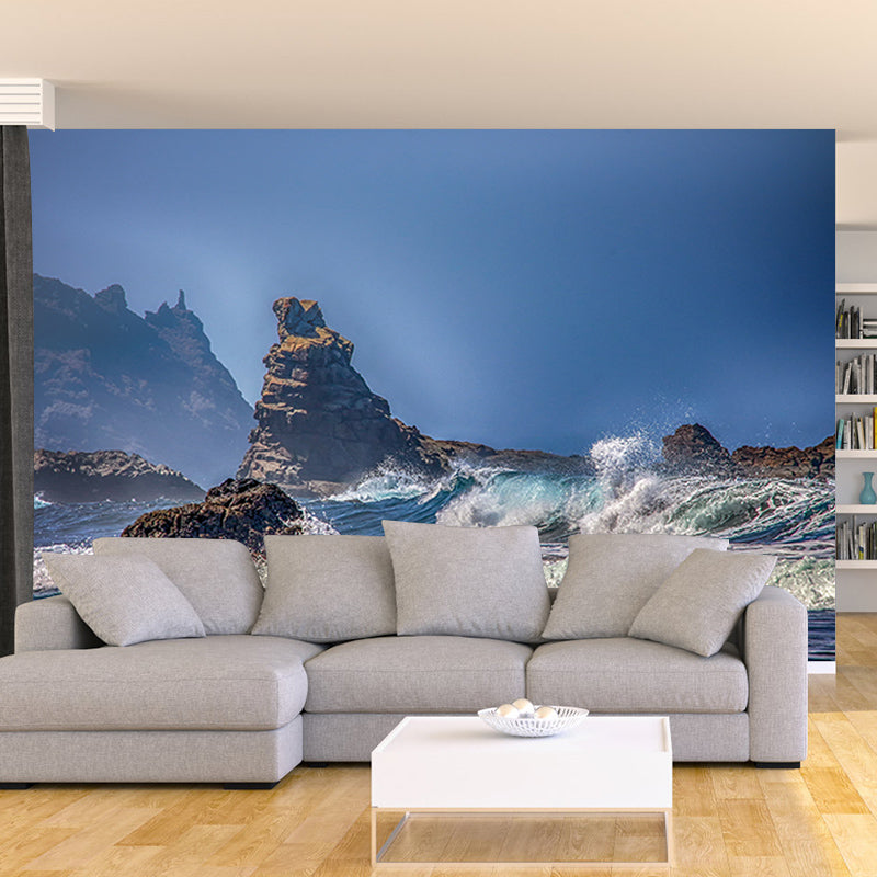 Sea Wave Photography Mural Wallpaper Environment Friendly Living Room Wall Mural