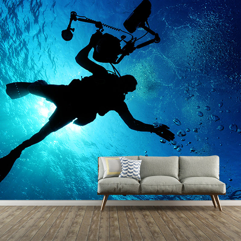 Eco-friendly Wall Mural Wallpaper Underwater World Sitting Room Wall Mural