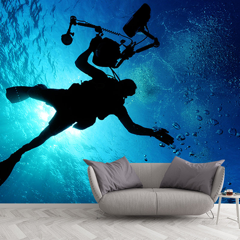Eco-friendly Wall Mural Wallpaper Underwater World Sitting Room Wall Mural
