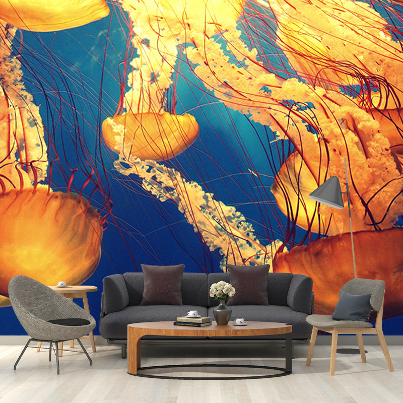 Marine Life Mildew Resistant Wallpaper Sleeping Room Wall Mural
