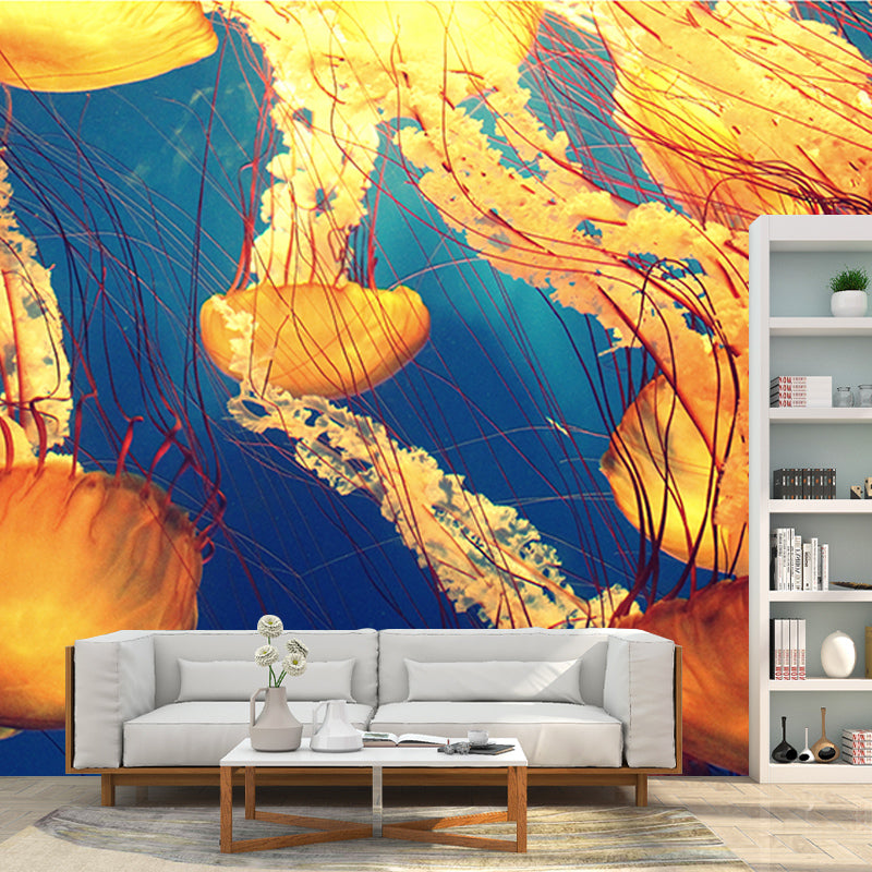 Marine Life Mildew Resistant Wallpaper Sleeping Room Wall Mural