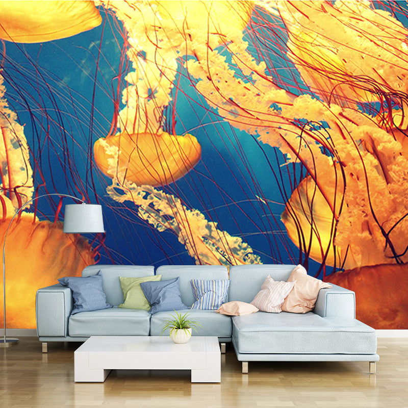 Marine Life Mildew Resistant Wallpaper Sleeping Room Wall Mural