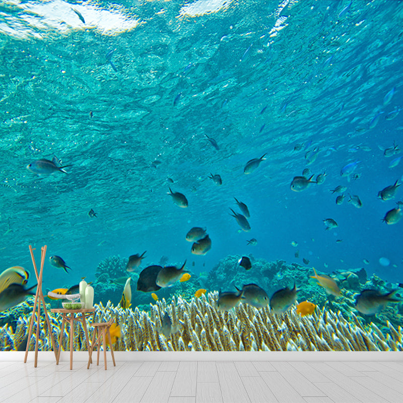 Photography Stain Resistant Mural Wallpaper Underwater World Living Room Wall Mural