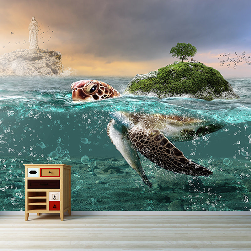 Photography Stain Resistant Mural Wallpaper Underwater World Living Room Wall Mural