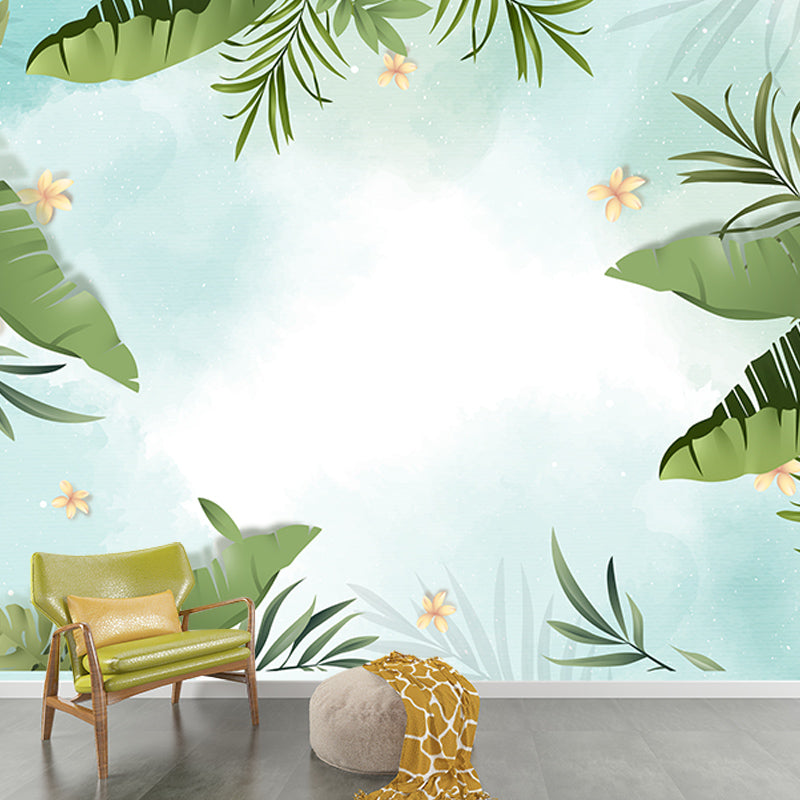Environmental Illustration Mural Wallpaper Tropical Plants Indoor Wall Mural