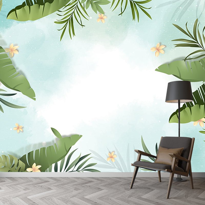 Environmental Illustration Mural Wallpaper Tropical Plants Indoor Wall Mural