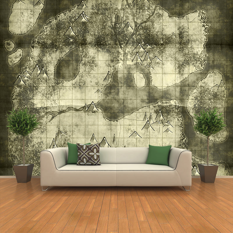 Bright Color Wall Mural Wallpaper Map Sitting Room Wall Mural