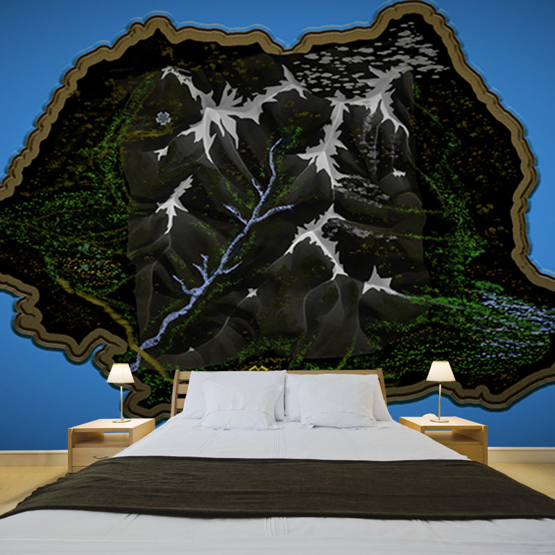 Bright Color Wall Mural Wallpaper Map Sitting Room Wall Mural