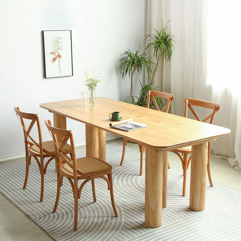 Solid Wood 1/2/5 Pieces Dining Set Modern Rectangle Dinette Table Set for Home Use