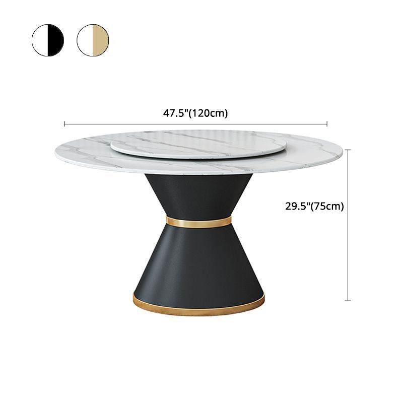 1/2/7/9 Pcs Metal Modern Dining Room Set with Round Table and Pedestal Base Dining Set