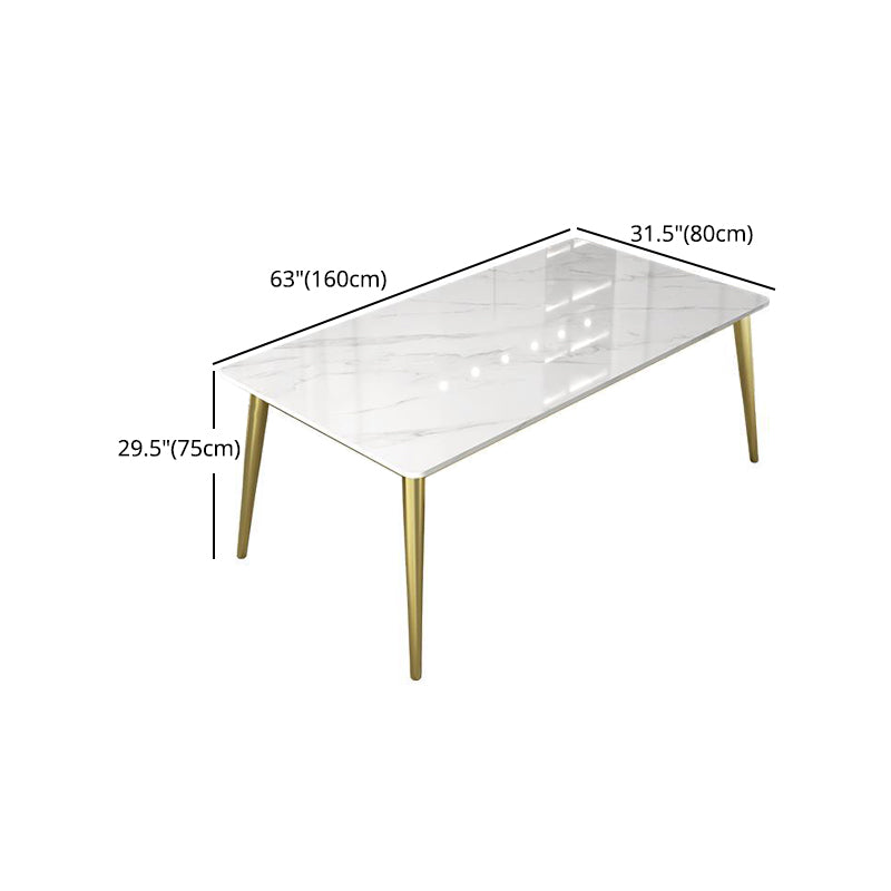 1/4/5/7 Pcs Metal Nordic Dining Set with Rectangle Table Dinette Set