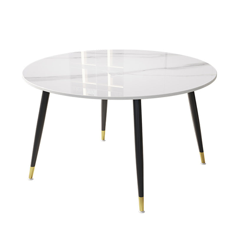 1/4/7 PCS Metal Modern Dining Room Ensemble avec table ronde et jambes en acier