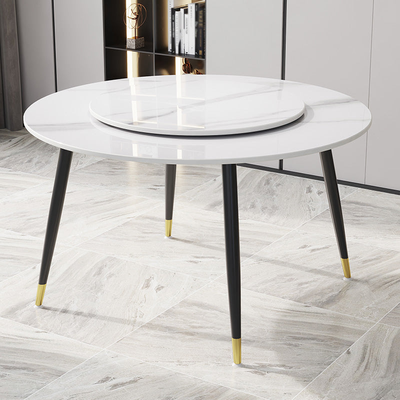 1/4/7 PCS Metal Modern Dining Room Ensemble avec table ronde et jambes en acier