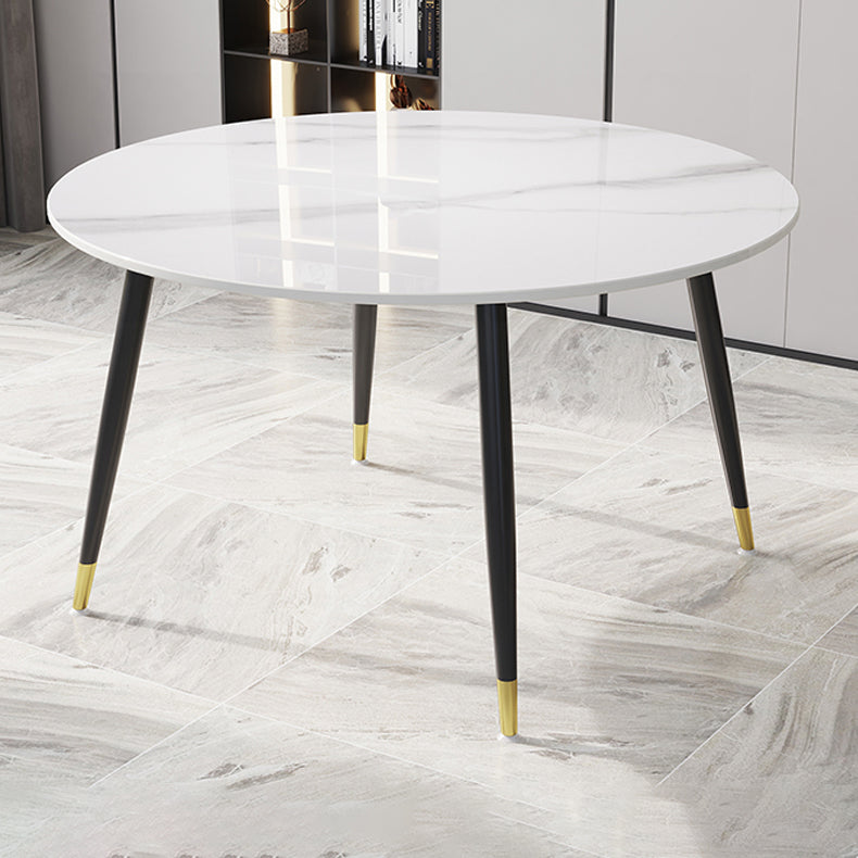 1/4/7 PCS Metal Modern Dining Room Ensemble avec table ronde et jambes en acier