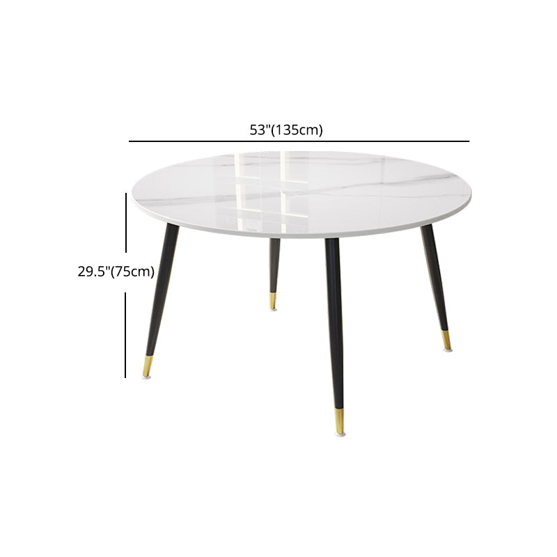 1/4/7 PCS Metal Modern Dining Room Ensemble avec table ronde et jambes en acier