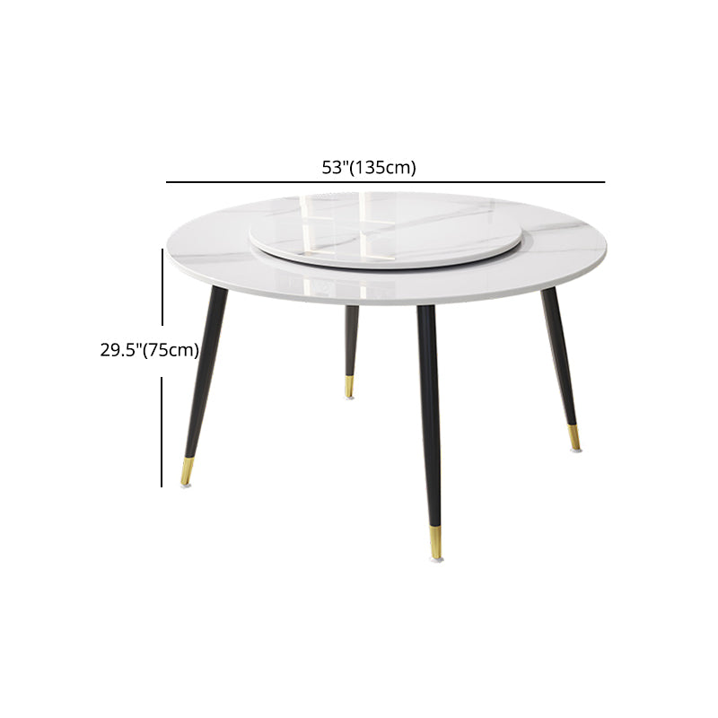 1/4/7 PCS Metal Modern Dining Room Ensemble avec table ronde et jambes en acier