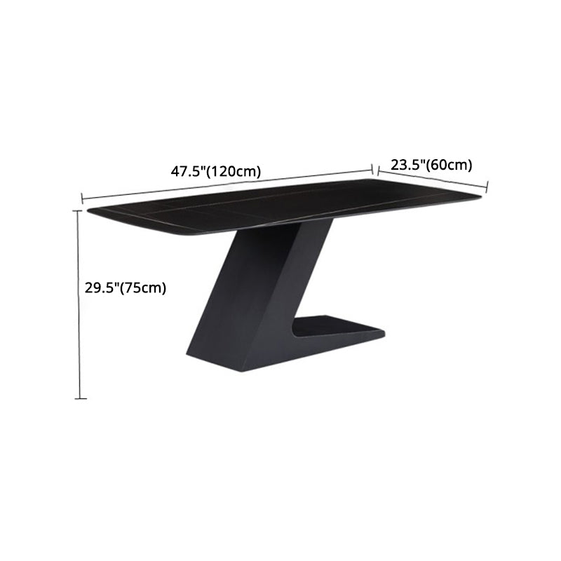 Modern 1/2/3/4/5 Pieces Black Dinette Set Sintered Stone Dining Table with Chairs