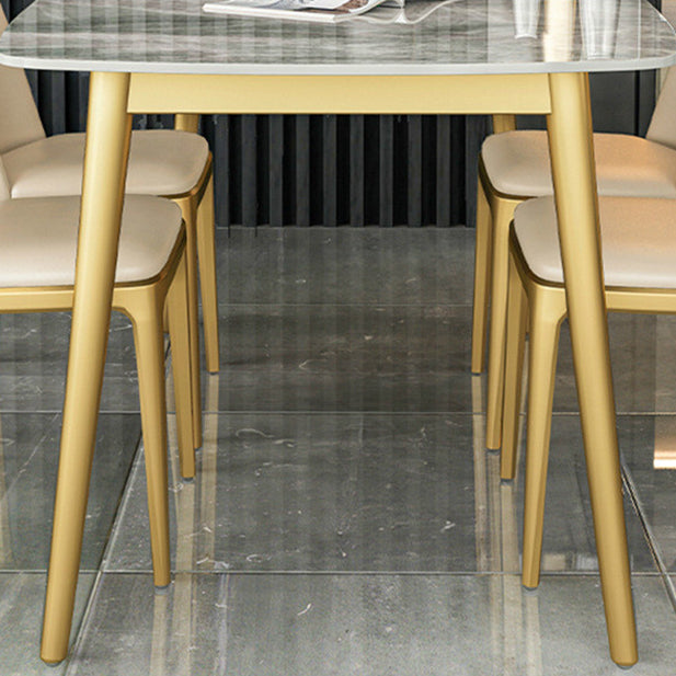 Noordse 1/2/5/7 stukken Dinerset Sintered Stone Eetting Table Set met lederen stoelen