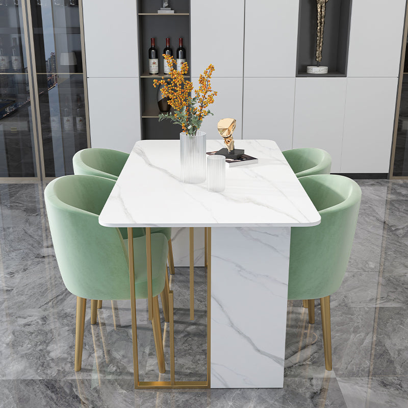 Luxe 1/2/5/7 stukken Dinerset Sintered Stone Rechthoek eettafel ingesteld met stoelen
