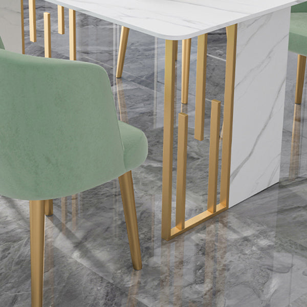 Luxe 1/2/5/7 stukken Dinerset Sintered Stone Rechthoek eettafel ingesteld met stoelen