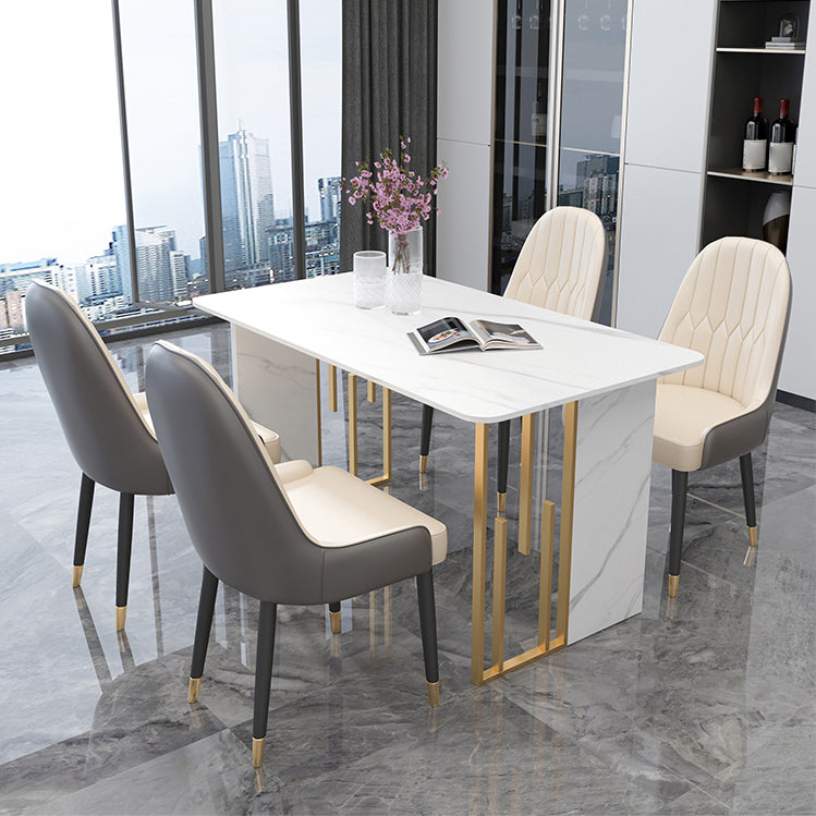 Luxe 1/2/5/7 stukken Dinerset Sintered Stone Rechthoek eettafel ingesteld met stoelen