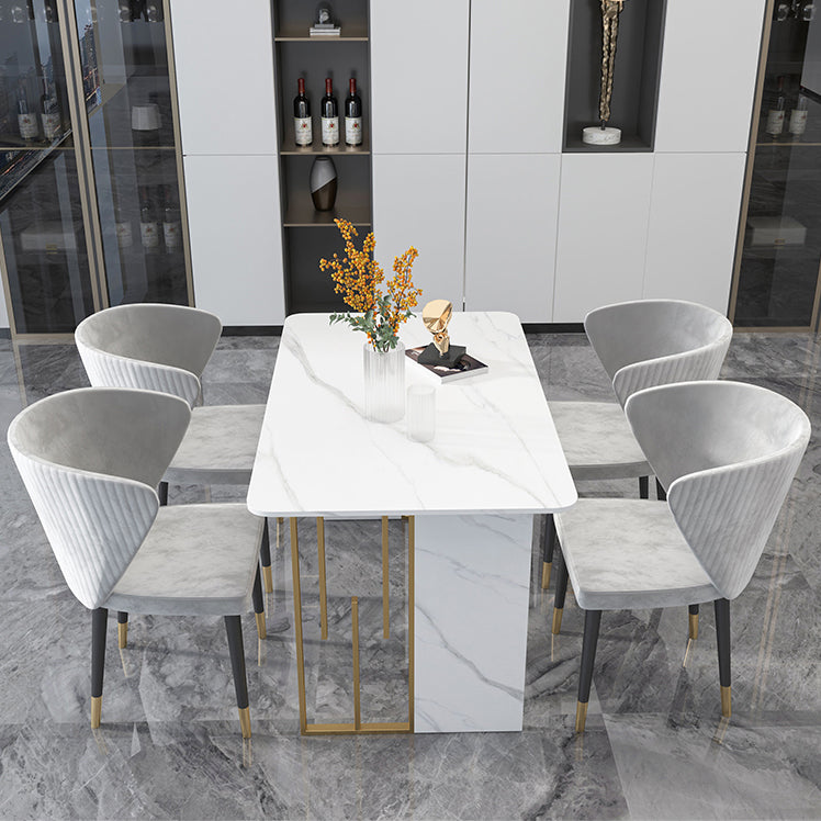 Luxe 1/2/5/7 stukken Dinerset Sintered Stone Rechthoek eettafel ingesteld met stoelen
