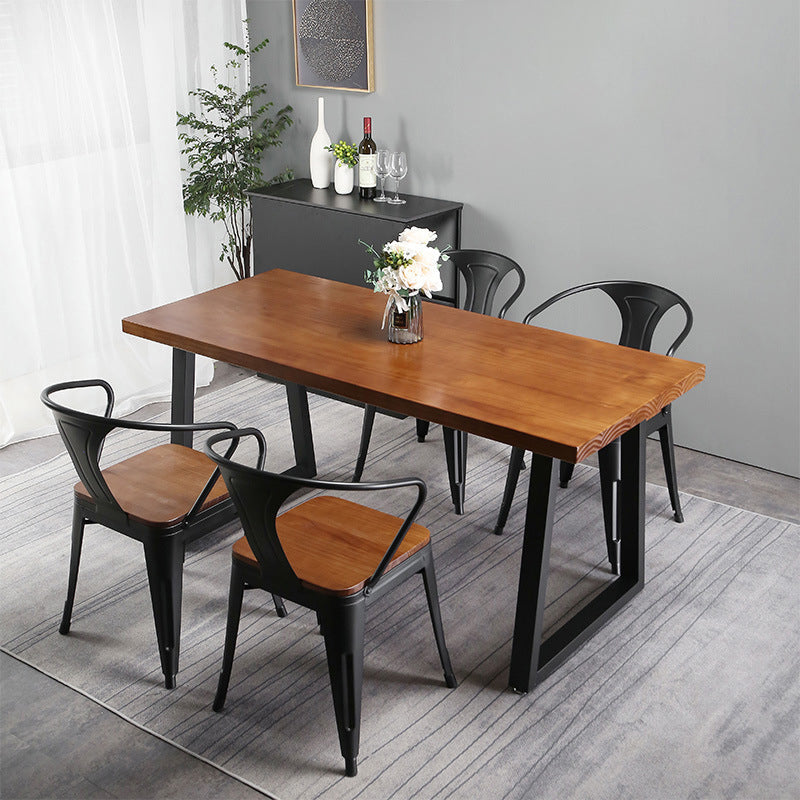 Industrial 1/2/5/7 Pieces Dining Set Solid Wood Dining Table Set for Home