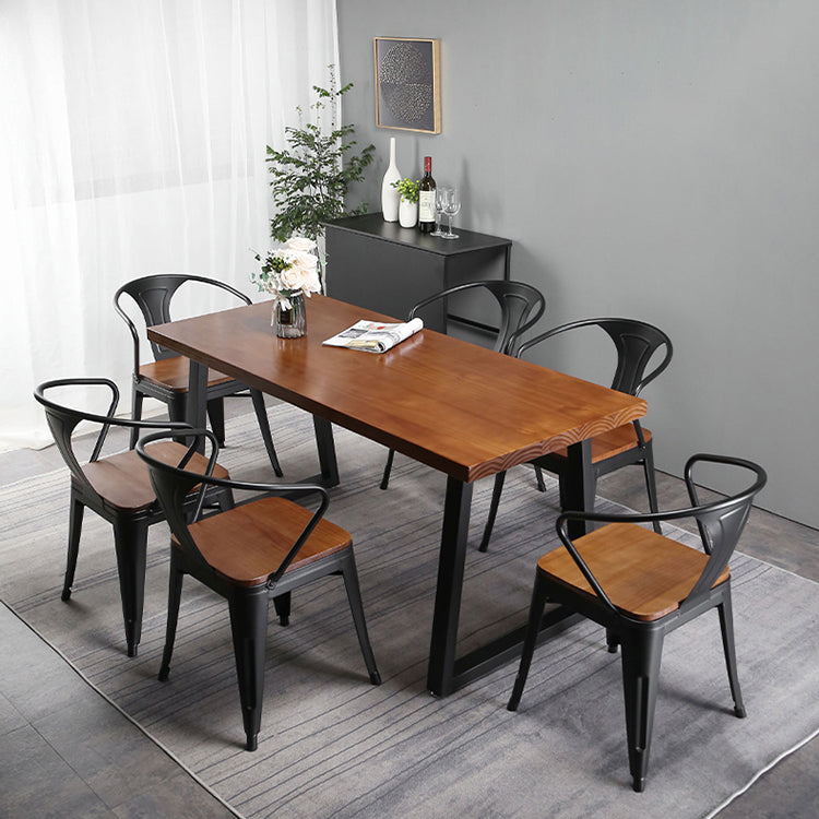 Industrial 1/2/5/7 Pieces Dining Set Solid Wood Dining Table Set for Home