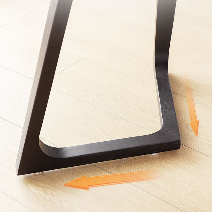 Mesa de comedor rectangular contemporánea de madera maciza mesa de madera de madera con base de trineo