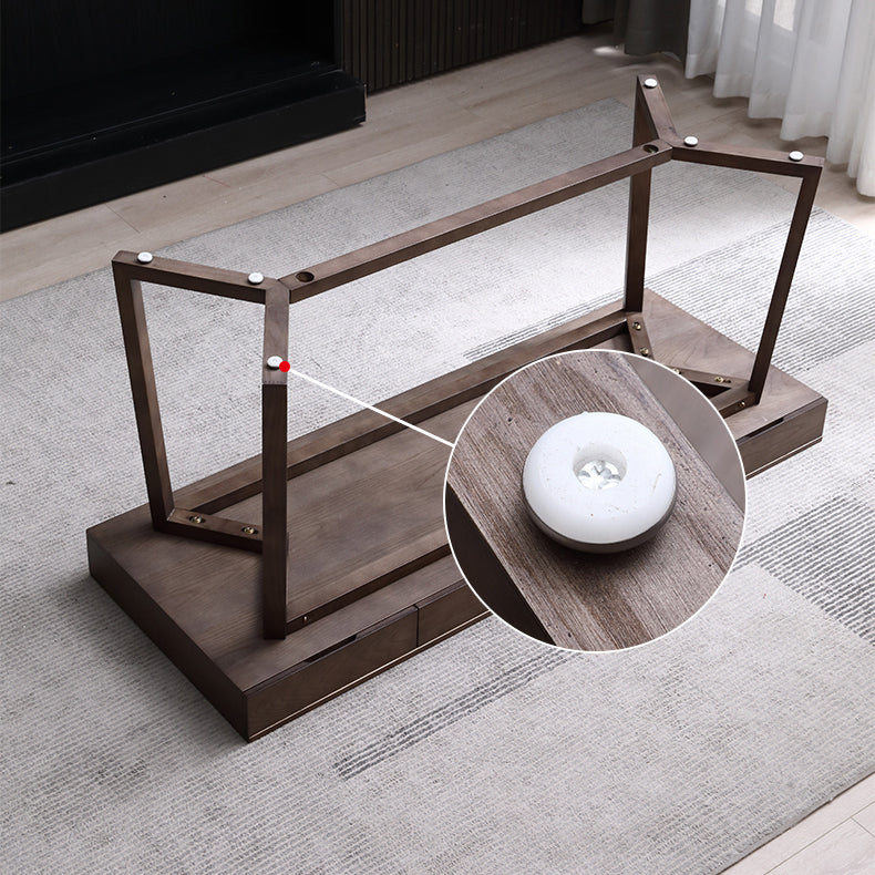 Solid Wood Contemporary Rectangular Dining Table Ash Wood Top Table with Trestle Base