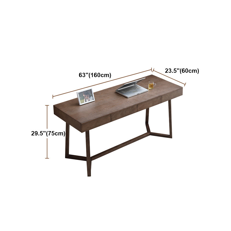 Solid Wood Contemporary Rectangular Dining Table Ash Wood Top Table with Trestle Base