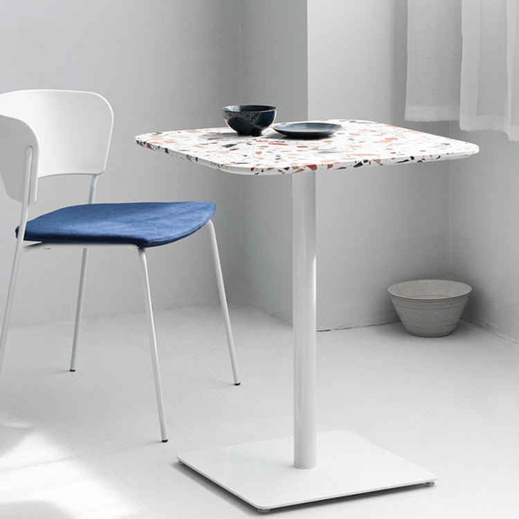 Mesa de comedor de pedestal de metal industrial para comedor para comedor