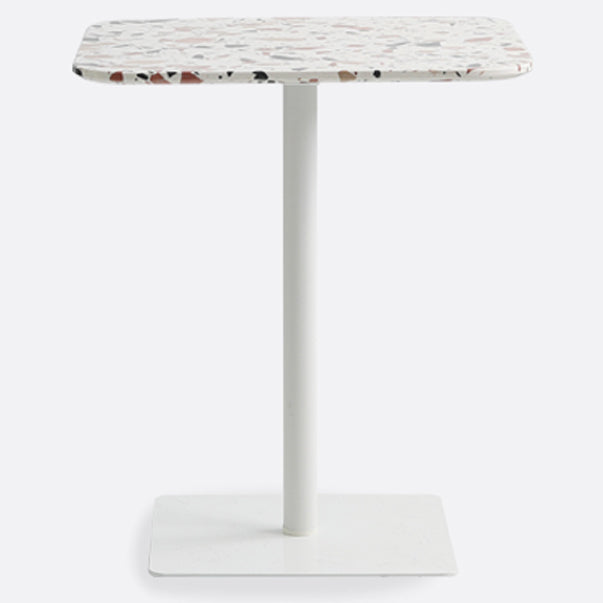 Mesa de comedor de pedestal de metal industrial para comedor para comedor