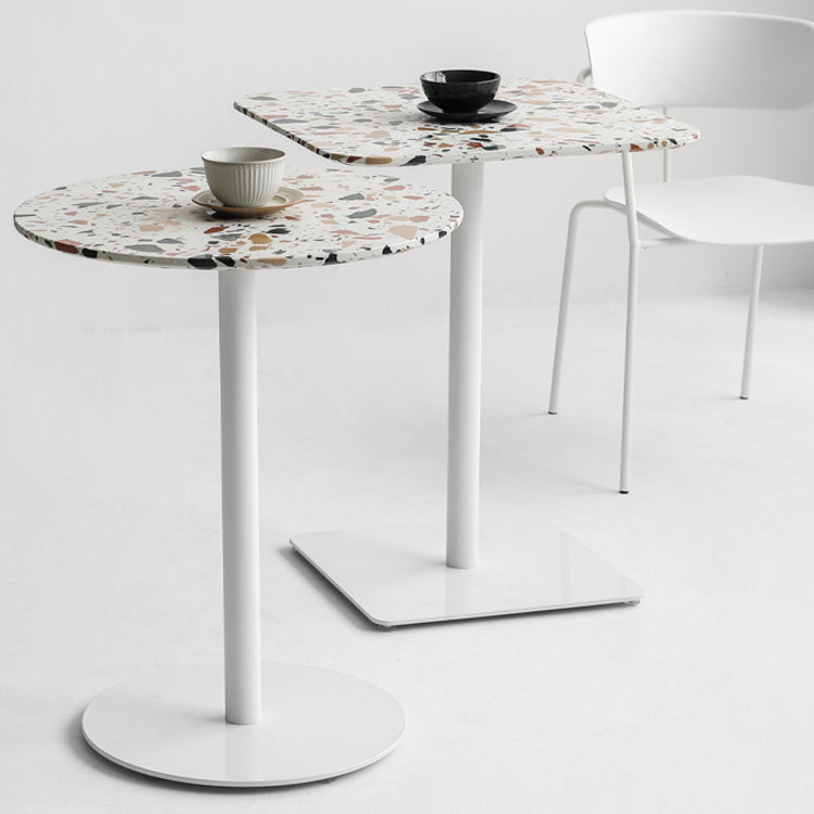 Mesa de comedor de pedestal de metal industrial para comedor para comedor