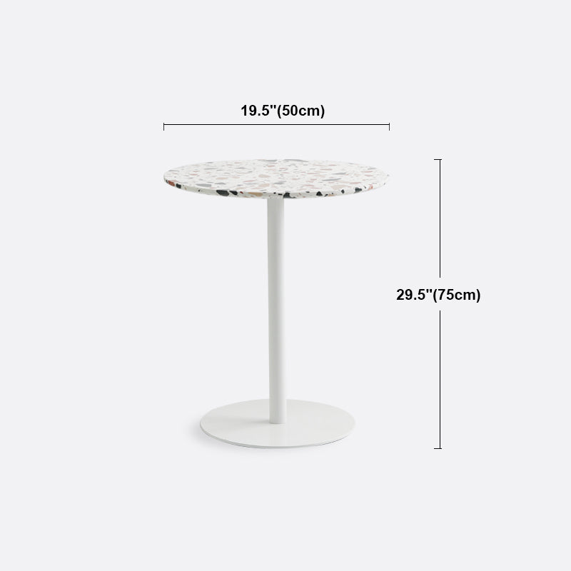 Mesa de comedor de pedestal de metal industrial para comedor para comedor