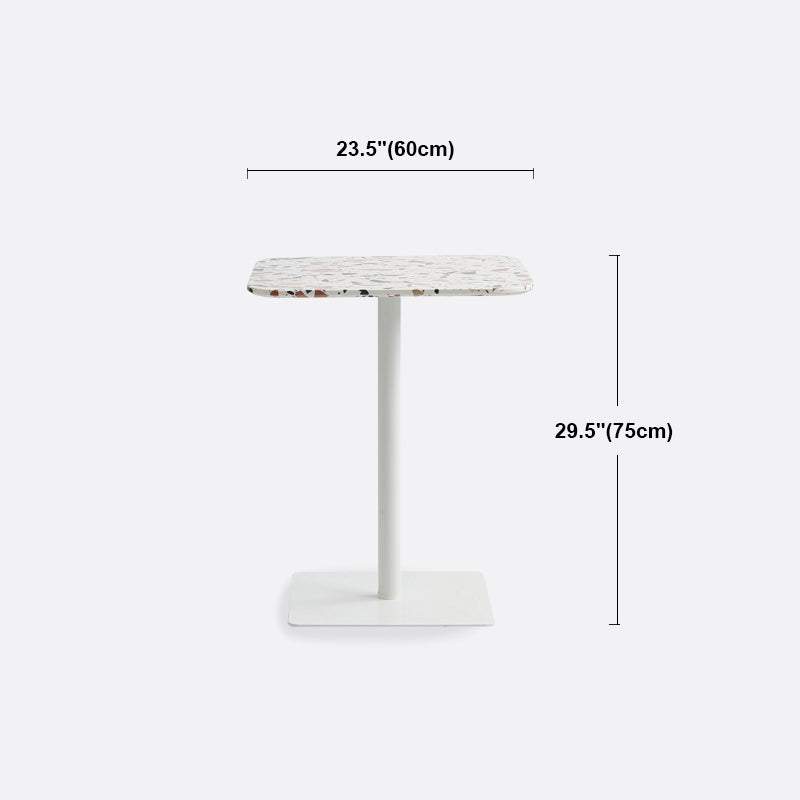 Mesa de comedor de pedestal de metal industrial para comedor para comedor