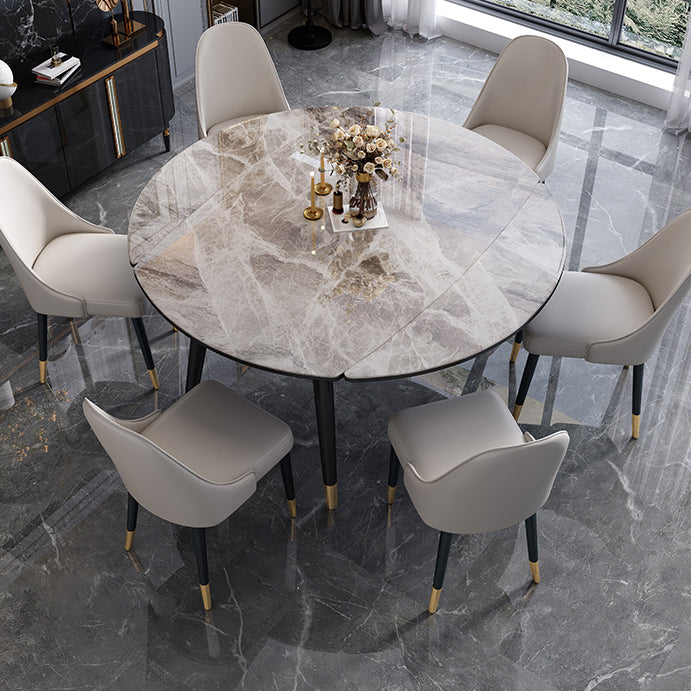Mesa de comedor de lujo tradicional mesa de comedor de piedra sinterizada con 4 patas de madera
