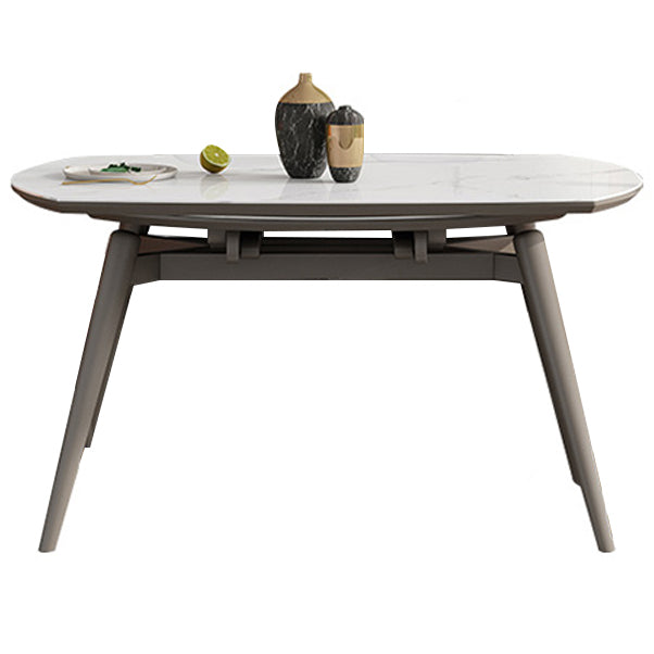 Mesa de comedor de lujo tradicional mesa de comedor de piedra sinterizada con 4 patas de madera