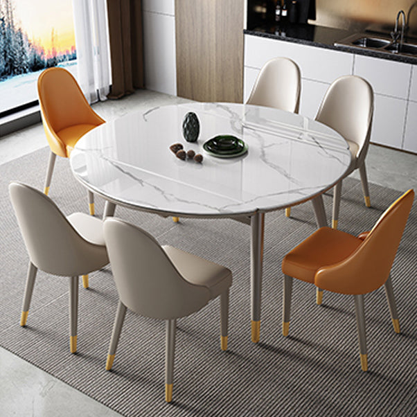 Mesa de comedor de lujo tradicional mesa de comedor de piedra sinterizada con 4 patas de madera